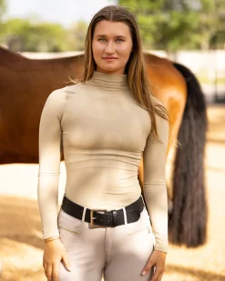 TKEQ THE SHOP Long Sleeve Tops|TKEQ Ladies’ Chloe High-Collar Long Sleeve Top