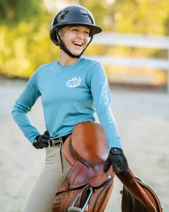 TKEQ THE SHOP Long Sleeve Tops|TKEQ Ladies’ Crest Sustainable Long Sleeve Shirt