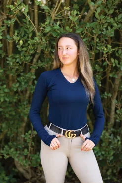 TKEQ THE SHOP Long Sleeve Tops|TKEQ Ladies’ Kennedy Seamless V-Neck Long Sleeve Shirt 2.0