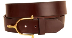 TORY LEATHER Belts|1 1/2" Belt with Solid Brass Spur Buckle
