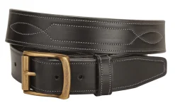 TORY LEATHER Belts|1 1/2" Belt with Repeated Stitch Pattern