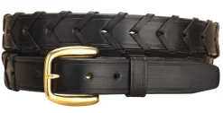 TORY LEATHER Belts|1 1/4" Laced Belt with Brass Buckle