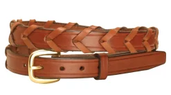 TORY LEATHER Belts|¾" Laced Belt with Brass Buckle