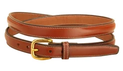 TORY LEATHER Belts|3/4" Raised Belt with Brass Buckle & Nameplate Space