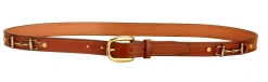 TORY LEATHER Belts|1" Snaffle Bit Belt with Brass Snaffle Bits & Buckle