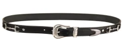 TORY LEATHER Belts|Belt with Bits and Silver-Colored Three-Piece Buckle Set