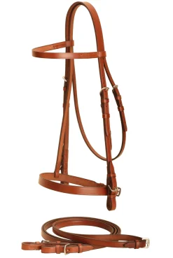 TORY LEATHER English Bridles|Company 1/2" Flat English Bridle with Flat Reins