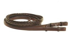 TORY LEATHER Reins|Company 58" x 60" Plaited Reins with Hook Stud Bit Ends