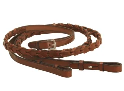 TORY LEATHER Reins|Company 5/8" x 48" Pony Laced Reins with Hook Stud Bit Ends