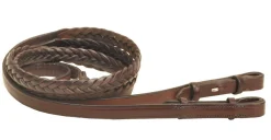 TORY LEATHER Reins|Company 5/8" x 72" Plaited Reins with Hook Stud Bit Ends