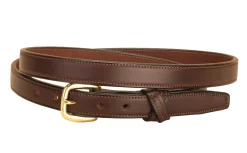 TORY LEATHER Belts|Crossed Keeper Belt with Brass Buckle