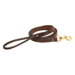 TORY LEATHER Collars & Leashes|Flat Creased Leather Dog Leash with Rolled Leather Handle