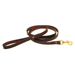 TORY LEATHER Collars & Leashes|Flat Creased Leather Dog Leash with Flat Handle