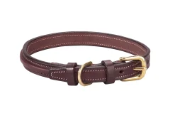 TORY LEATHER Collars & Leashes|Narrow Square-Raised Dog Collar with Nameplate Space