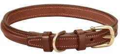 TORY LEATHER Collars & Leashes|Narrow Square-Raised Dog Collar with Nameplate Space