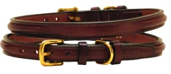 TORY LEATHER Collars & Leashes|Narrow Square-Raised Dog Collar with Nameplate Space