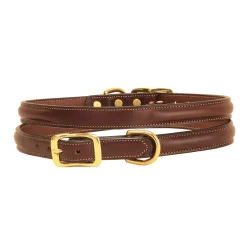 TORY LEATHER Collars & Leashes|Round-Raised Dog Collar with Nameplate Space