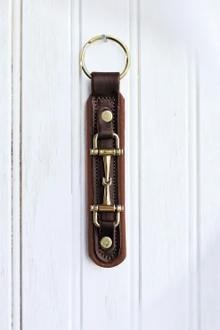 Kids TORY LEATHER Gifts|Home Décor|Snaffle Bit Padded Leather Key Chain