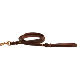 TORY LEATHER Collars & Leashes|Split-Twist Creased Leather Dog Leash