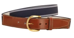 TORY LEATHER Belts|Striped Elastic and Leather Belt