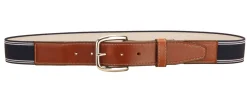TORY LEATHER Belts|Striped Elastic and Leather Belt