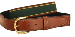 TORY LEATHER Belts|Striped Elastic and Leather Belt