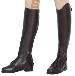 Kids JPC EQUESTRIAN Kids' Tall Boots|Kids' Tall Boots|TuffRider® Children’s Starter Back-Zip Synthetic Leather Field Boots in Mocha