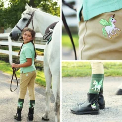 Kids JPC EQUESTRIAN Kids' Paddock Boots|Kids' Paddock Boots|TuffRider® Children's Unicorn Starter Front-Zip Paddock Boot