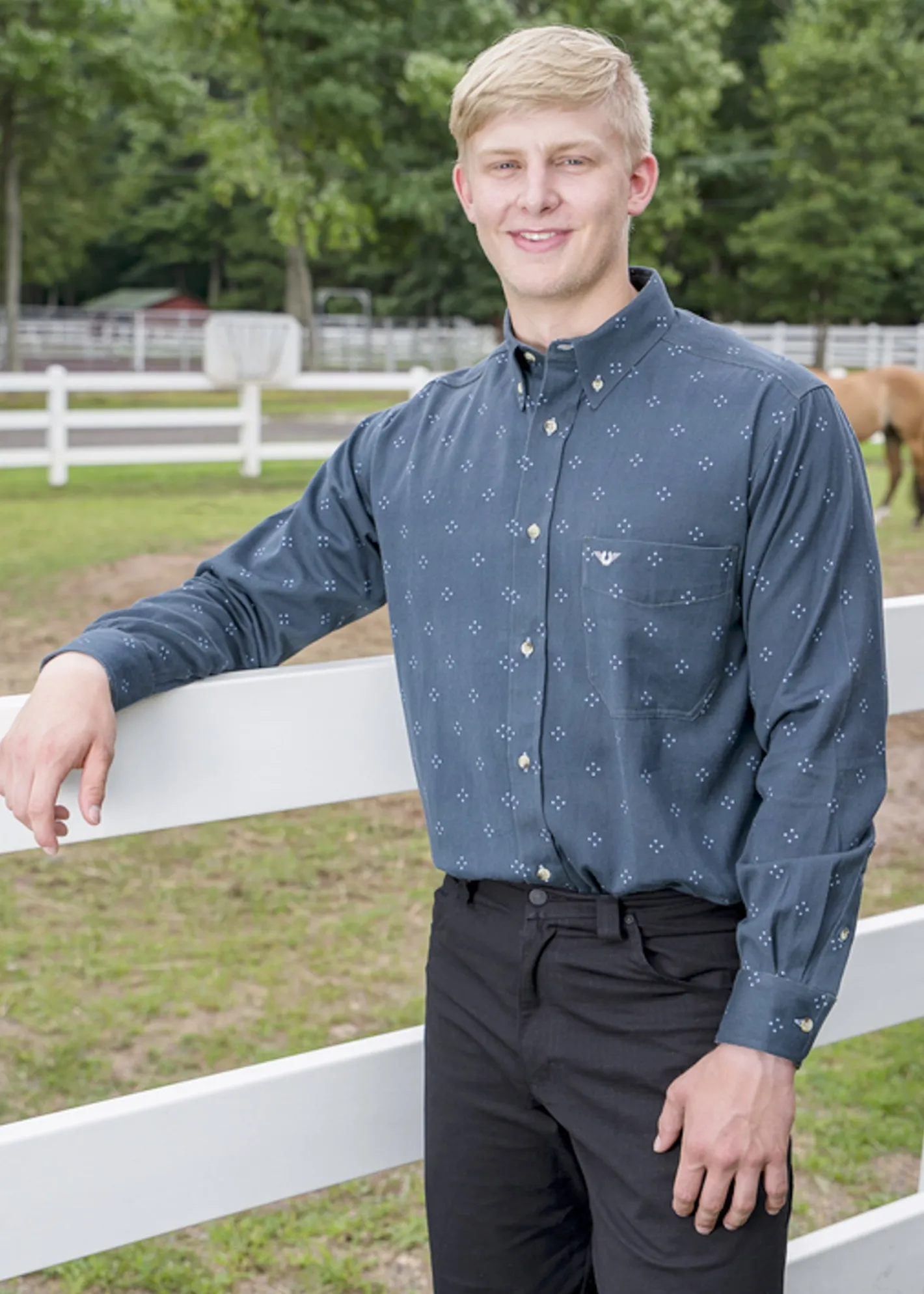 JPC EQUESTRIAN Men's Casual Riding Tops|TuffRider® Men’s Voltage Print Work Shirt