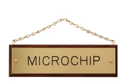 CRW Nameplates|Walnut Plaque with Brass Chain
