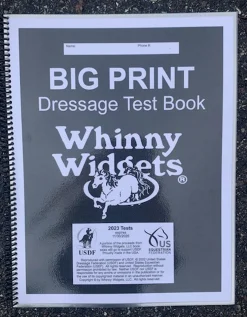 WHINNY WIDGETS Books & Dvds|® Big Print Dressage Test Book (2023-2027)
