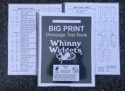 WHINNY WIDGETS Books & Dvds|® Big Print Dressage Test Book (2023-2027)