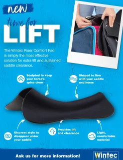 SADDLERY BRANDS INTL Half Pads|Dressage Pads|Wintec Riser Comfort Dressage & All Purpose Pad